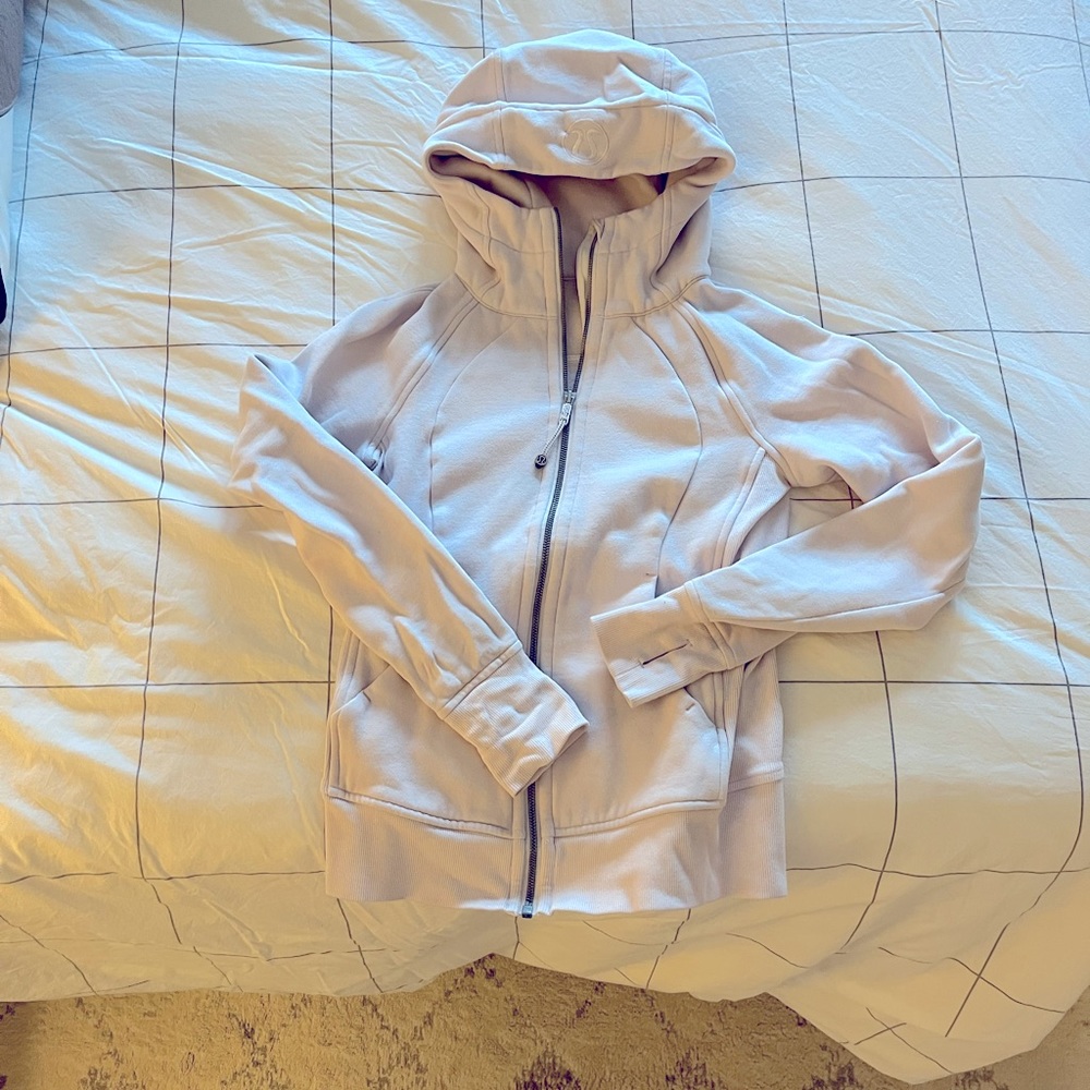 Lululemon zip up hoodie in pale pink